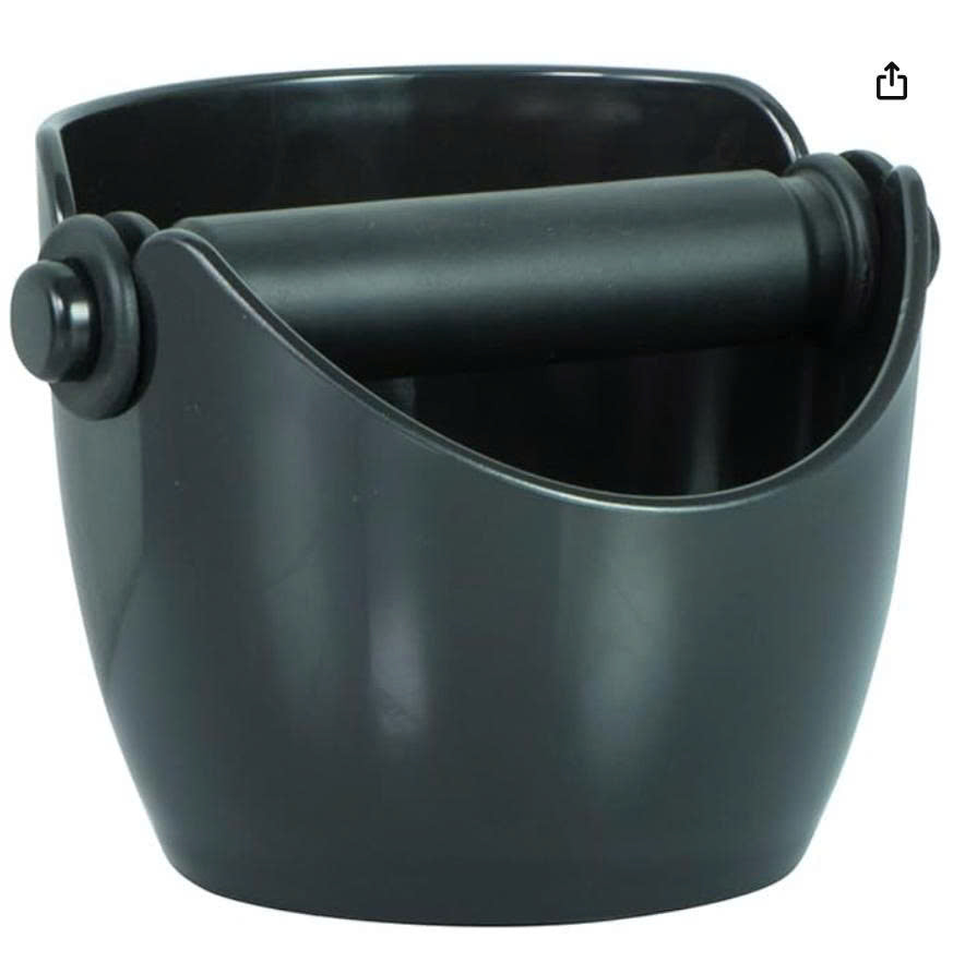 Avanti Compact Espresso Coffee Grounds Knock Box with Removable Knock Bar and Non-Slip Base, Black