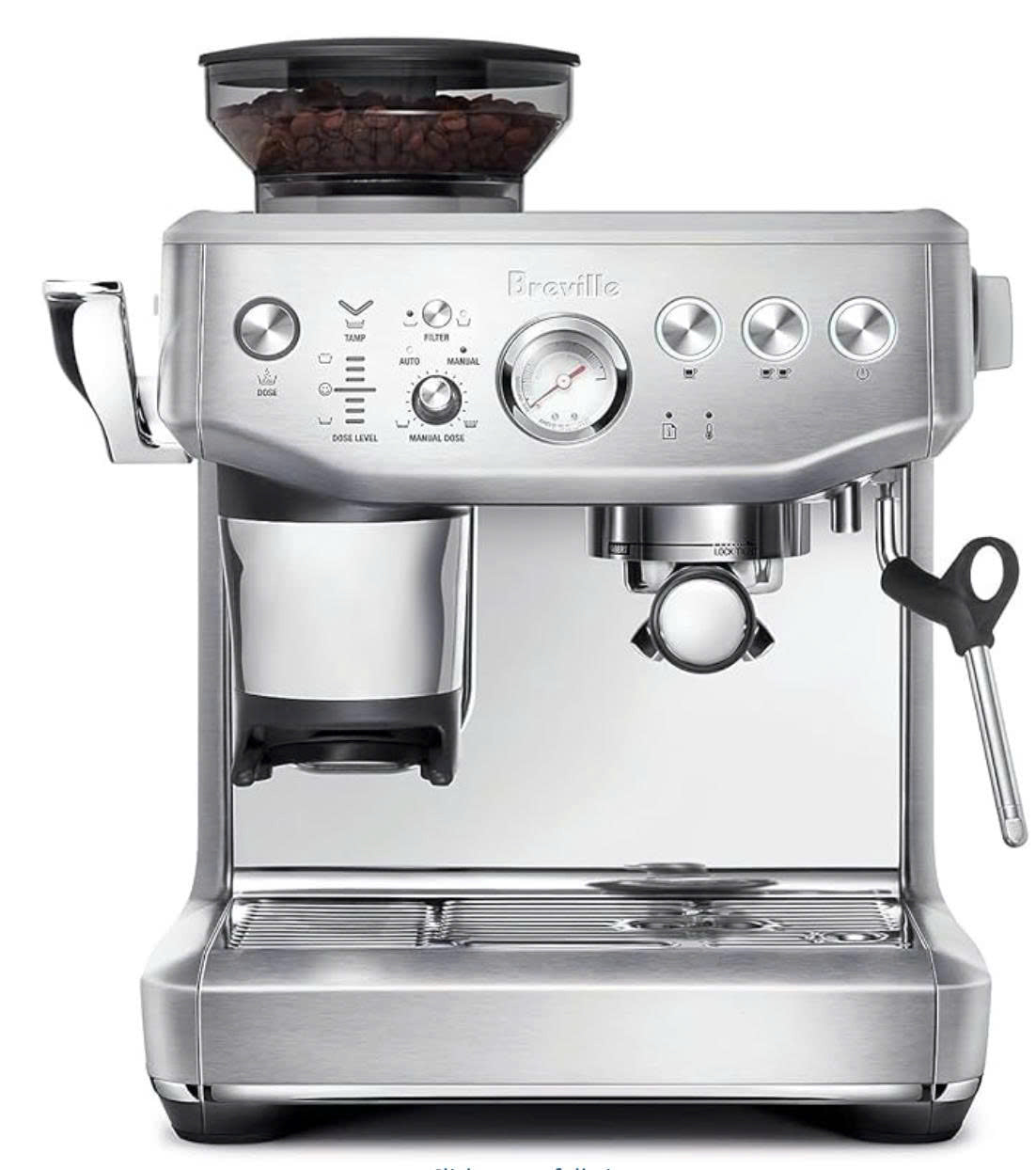 Breville the Barista Express Impress Espresso Machine, BES876BSS, Brushed Stainless Steel