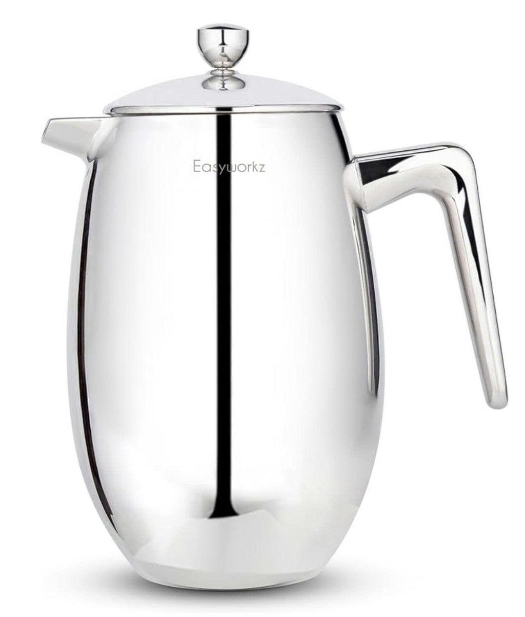 Easyworkz Nando French Press Double Wall Insulated Thermal Coffee Maker,304 Stainless Steel Cafetiere 1000 ml