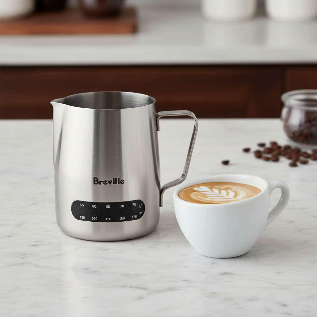 Breville the Temperature Control Milk Jug, Silver, BES003