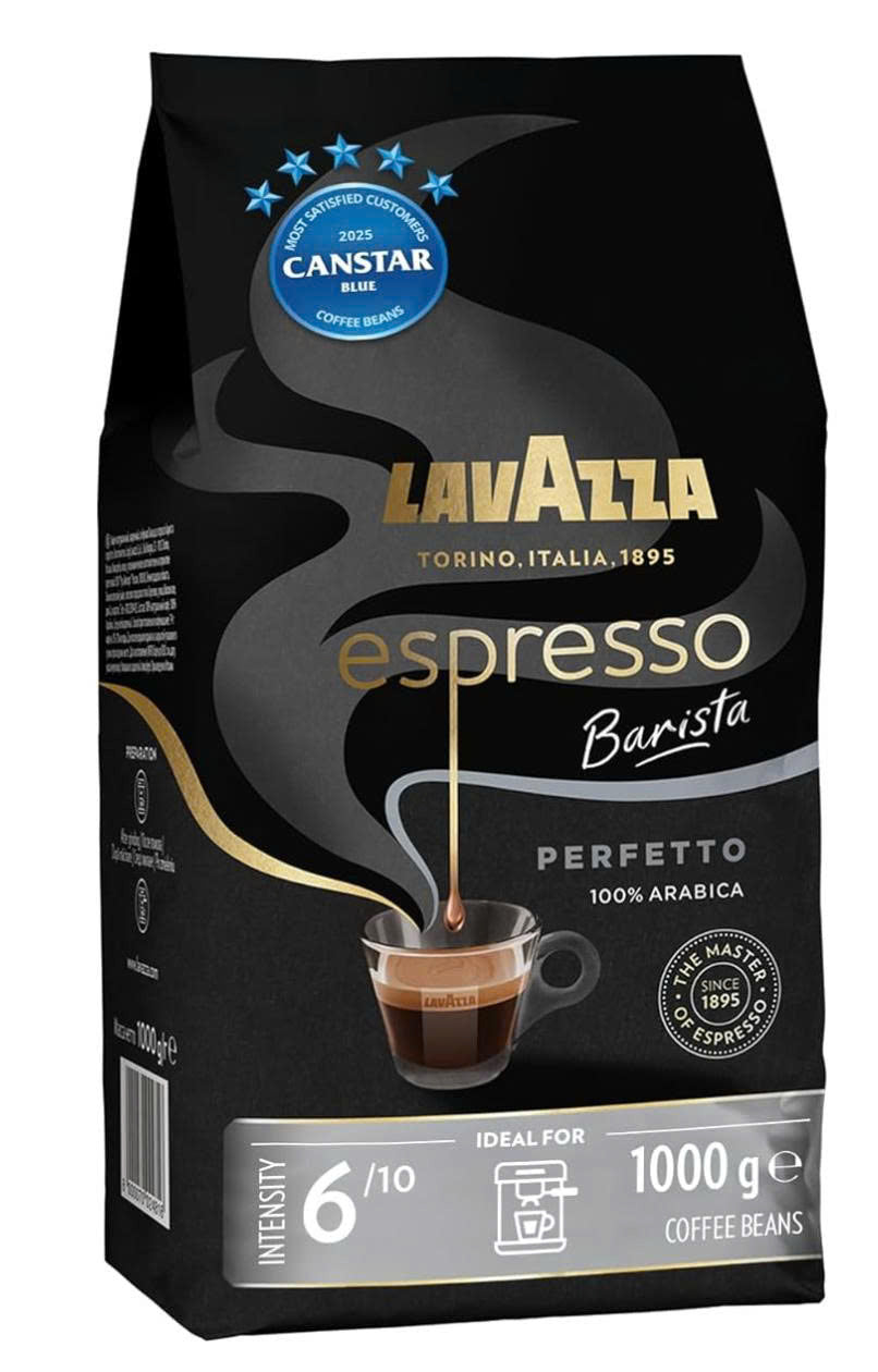 Lavazza, Espresso Barista Perfetto, 1Kg, Roasted Coffee Beans, Ideal for Espresso or Superautomatic Coffee Machines, with Floral Aromatic Notes, 100% Arabica, Intensity 6/10, Medium Roasting