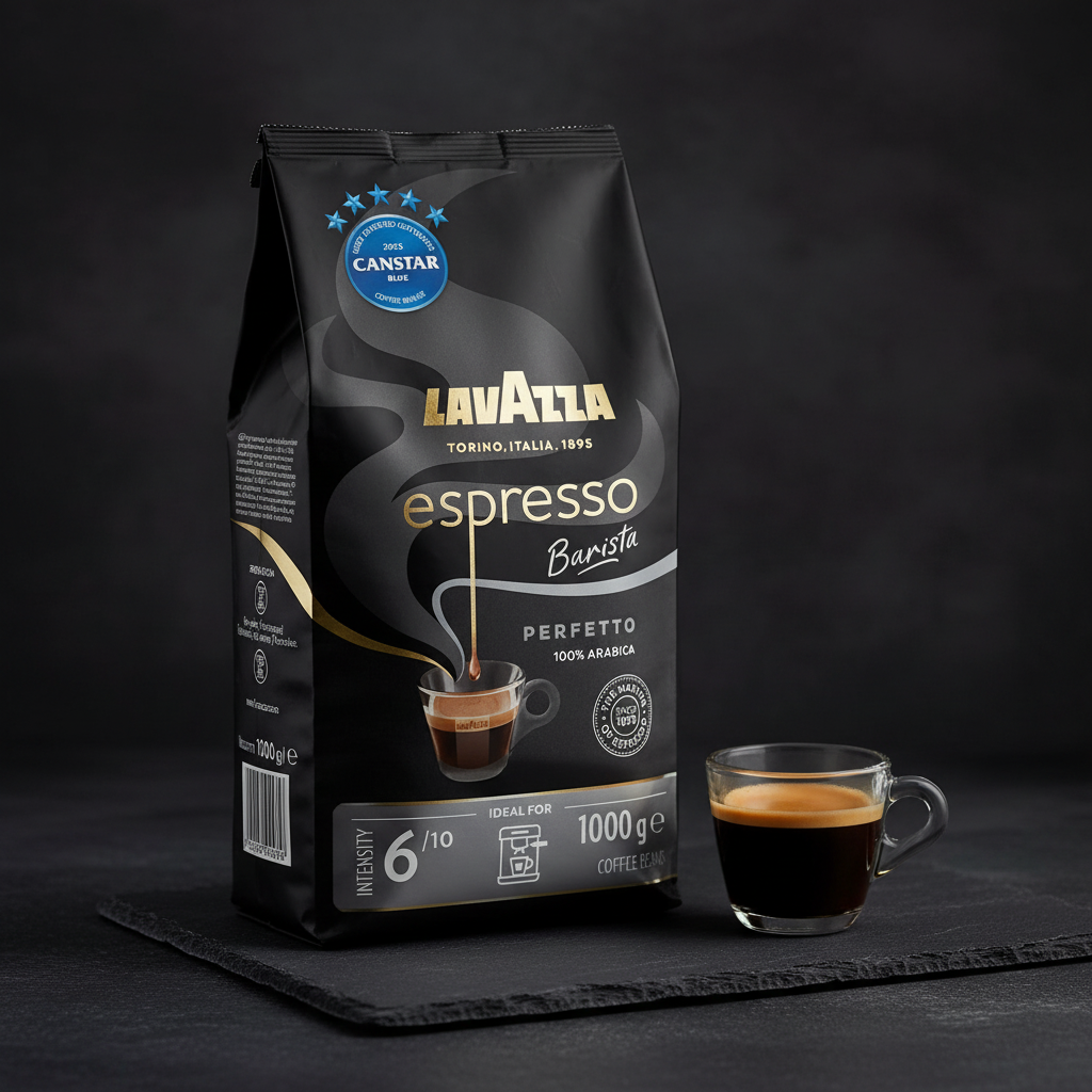 Lavazza, Espresso Barista Perfetto, 1Kg, Roasted Coffee Beans, Ideal for Espresso or Superautomatic Coffee Machines, with Floral Aromatic Notes, 100% Arabica, Intensity 6/10, Medium Roasting