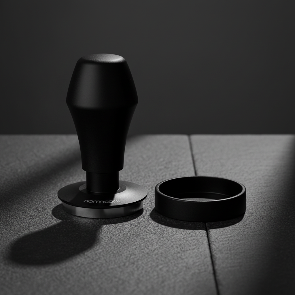 Normcore V4 Coffee Tamper 53.3mm - Spring-Loaded Tamper – Barista Espresso Tamper with 15lb / 25lb / 30lbs Replacement Springs - Anodized Aluminum Handle and Stand - Flat Base