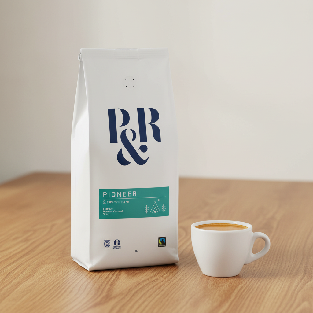 Pablo & Rusty's Pioneer Espresso Blend, Velvety Feel with Caramel and Spicy Notes, Specialty Coffee made from Ethically Sourced Coffee Beans, Ideal for Espresso Machine, Stovetop Brewer and More, 1 Kg